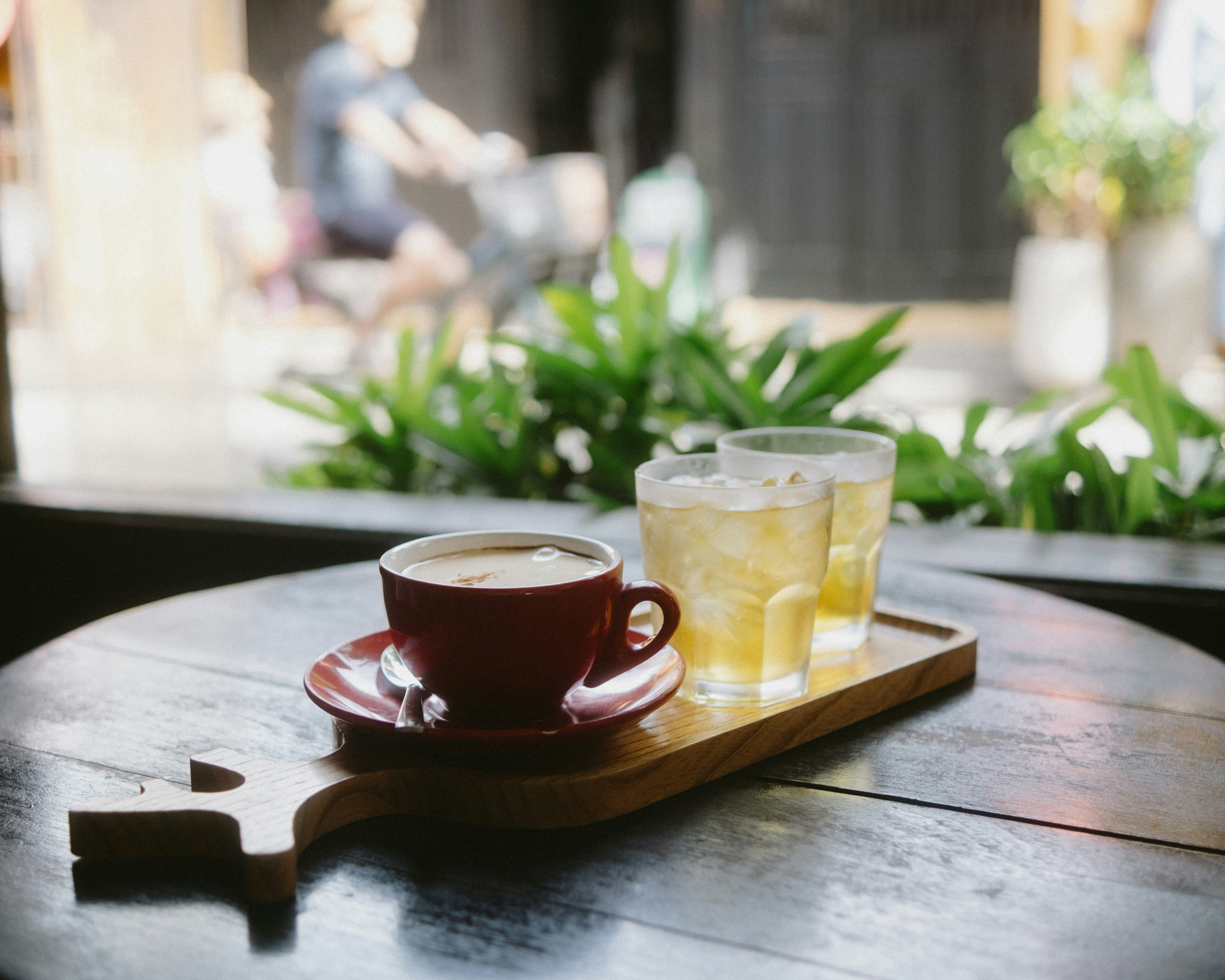 Coffee served in a cafe
